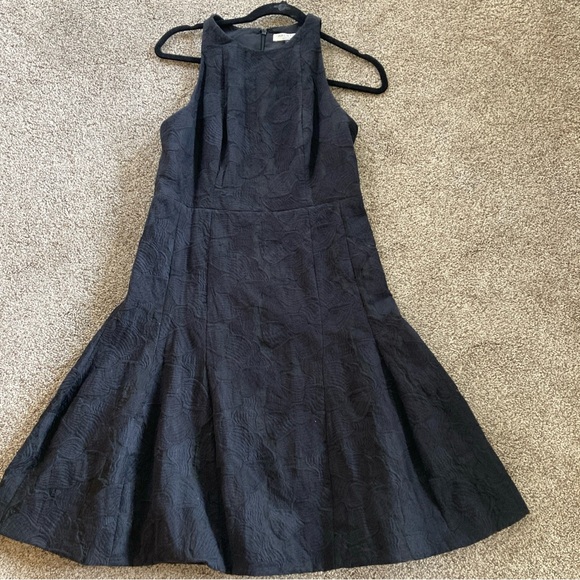 Halston Heritage Dress Sz 10 Evening Collection Black Jacquard Sleeveless NWT - Picture 2 of 7